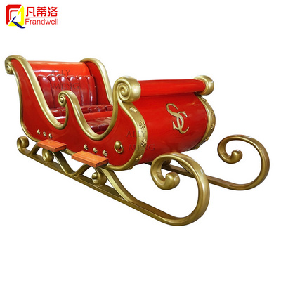 Personalized outdoor resin christmas ornaments life size fiberglass santa sleigh for sale