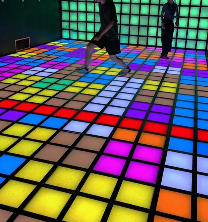 Popular Activate Game  30x30cm interactive led light floor game Sensitive DMX Games Activate LED Dance Floor