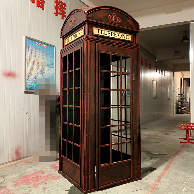 collapsible vintage pink photo booth / wedding party events antique telephone booth props / 2.4m metal durable photo booth