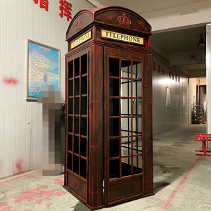 collapsible vintage pink photo booth / wedding party events antique telephone booth props / 2.4m metal durable photo booth