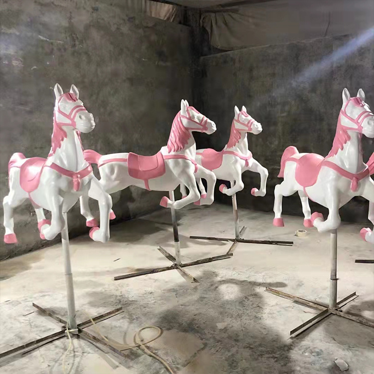 fiberglass merry go round props/ resin carousel horse stand/ christmas inflatable merry go round