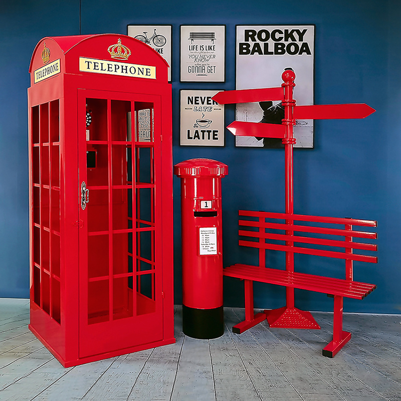 British style antique vintage photo booth london red telephone booth for sale