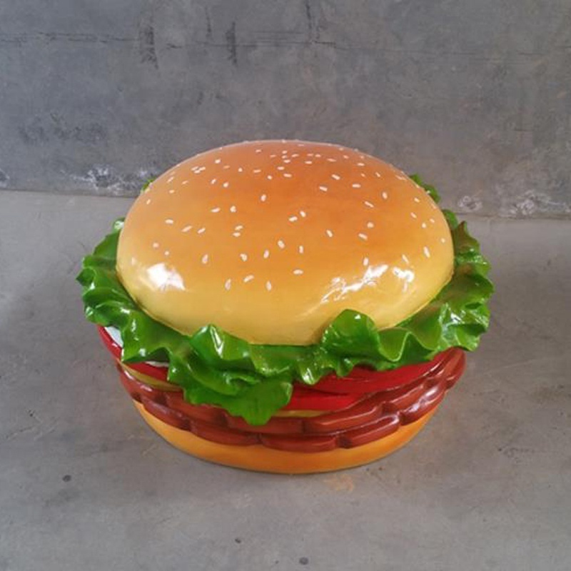 Restaurant Decoration Resin Cook Sculpture Fiberglass Pizza Hamburger Candy Statue