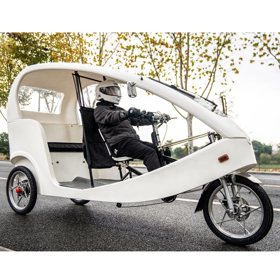 Eco-friendly CE 1000W Rental business Electric tricycle three wheel bike moto taxi with pedals