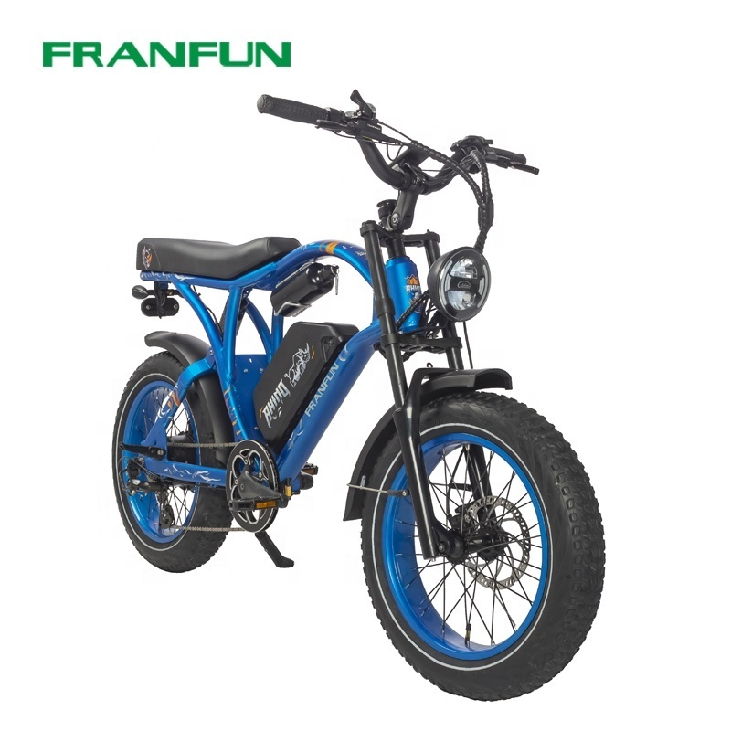 High Quality 48v750w large motor power adult chopper bicycle 20 inch fat tire electric moped