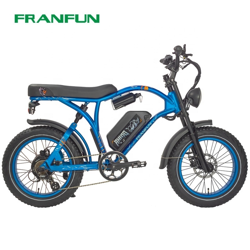 High Quality 48v750w large motor power adult chopper bicycle 20 inch fat tire electric moped