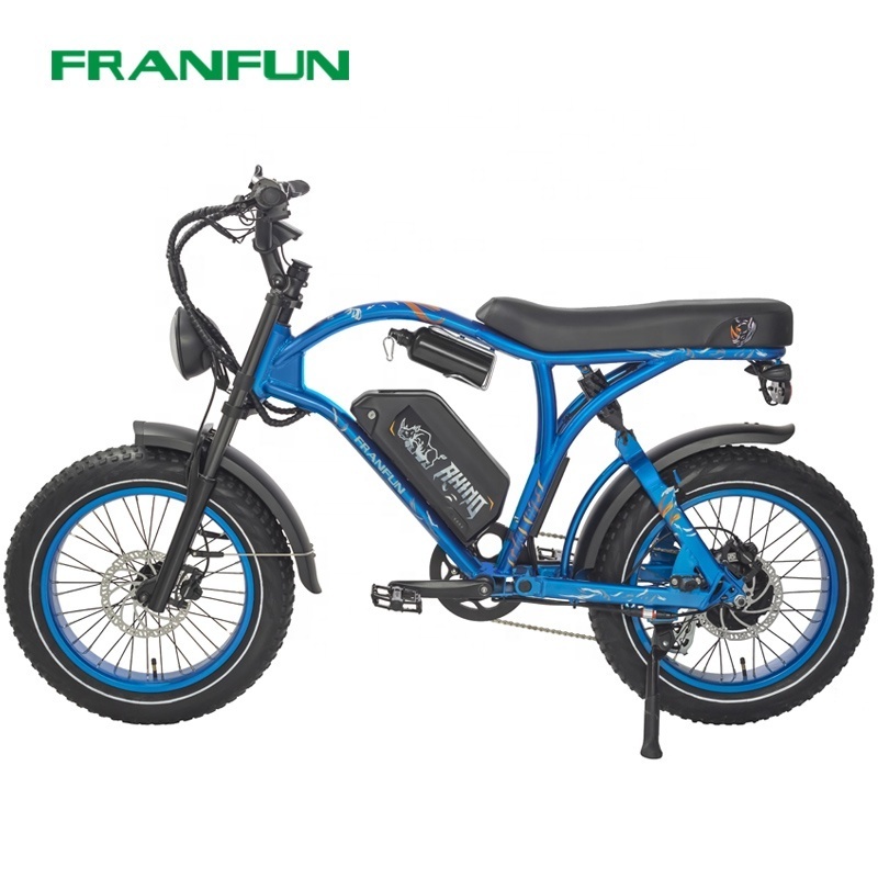 High Quality 48v750w large motor power adult chopper bicycle 20 inch fat tire electric moped