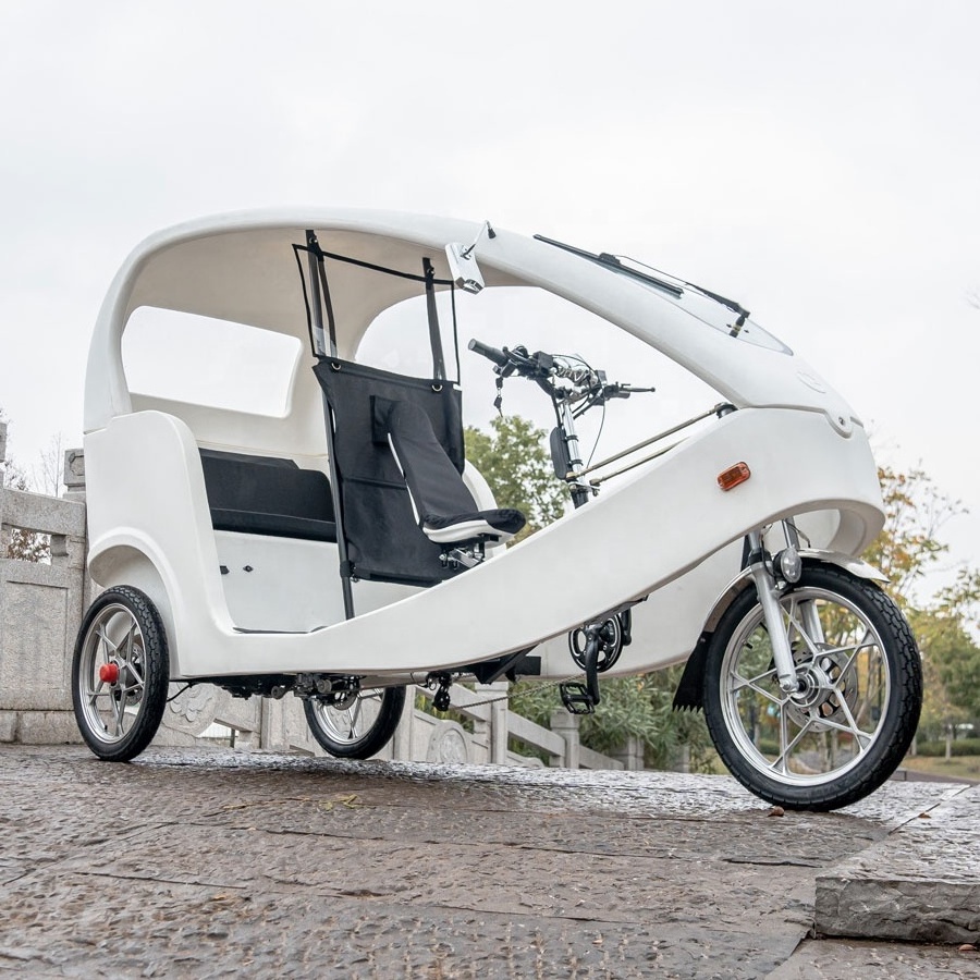 TRI-TAXI 80KM Long mileage taxi CE EPACS Pedal assist 3 wheel electric rickshaw bike