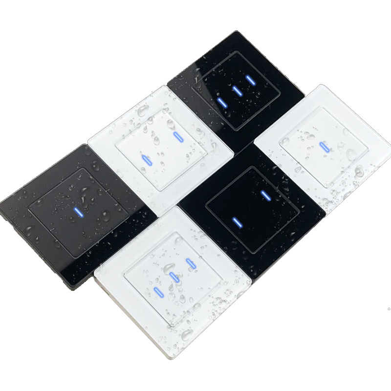 Eu standard 1/2/3 gang Smart Home Life Tuya Wireless Wifi glass panel touch wall light smart switch,easy to install