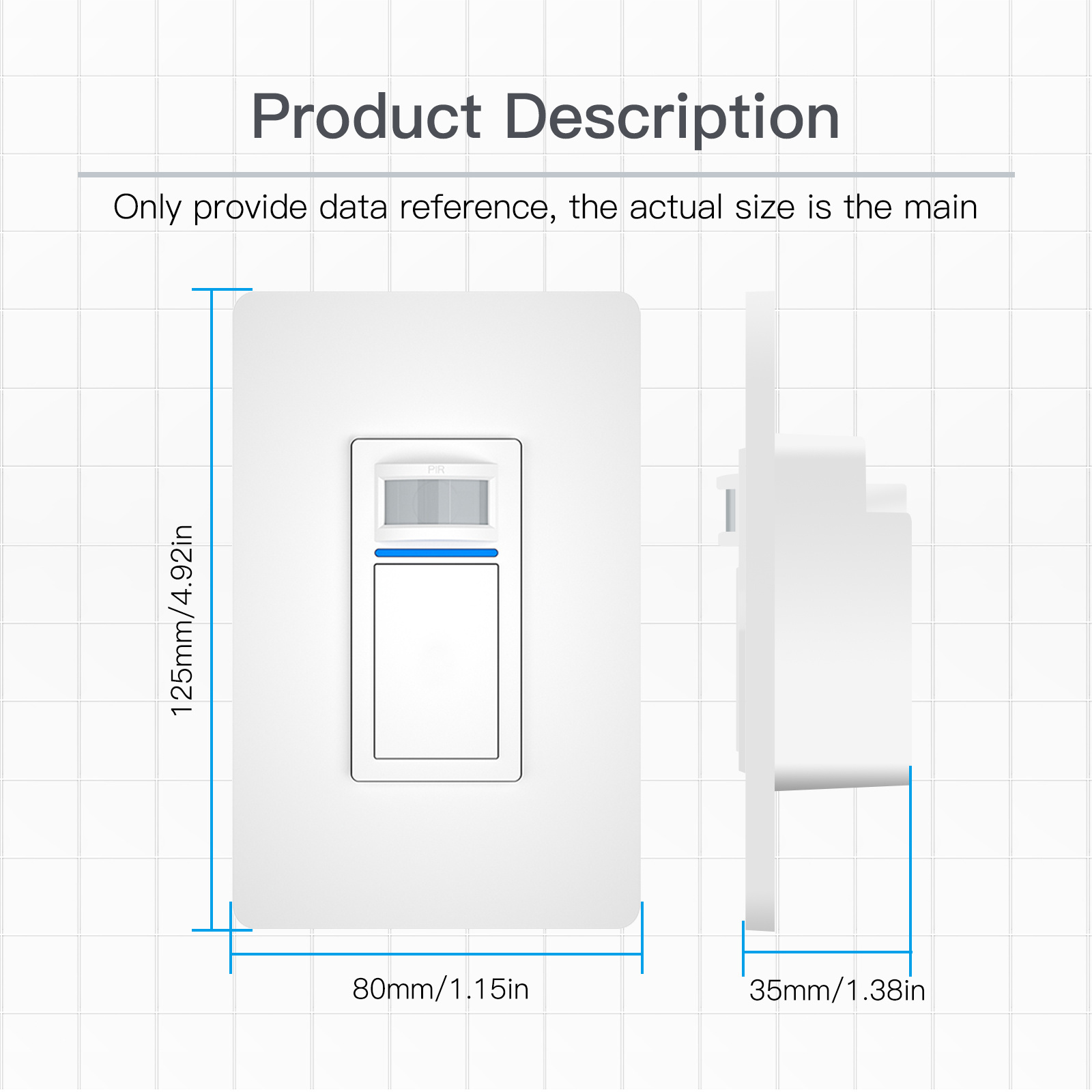 Tuya Smart Life US Neutral Wire Required Wifi Pir Light Sensor Switch Vacancy Occupancy Motion Sensor Wall Switch with CE Rohs