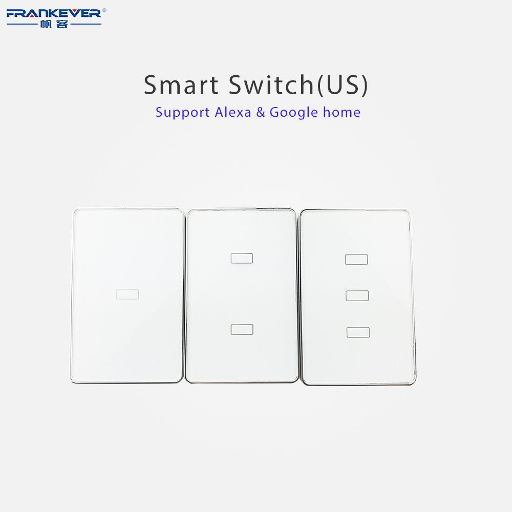 US Standard Wireless 3 Gang tuya touch screen light Smart Wall Wifi Switch Smart Home interruptor de pared inteligente