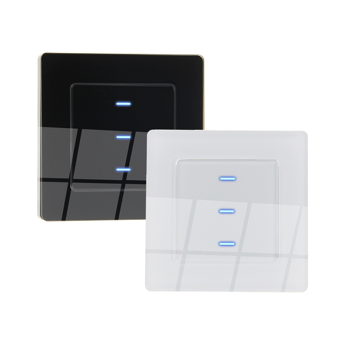 Eu standard 1/2/3 gang Smart Home Life Tuya Wireless Wifi glass panel touch wall light smart switch,easy to install