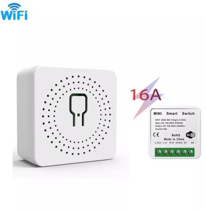 tuya 16a 10a mini wifi smart light switch module diy breaker 2 way voice control home light controller secured 2.4