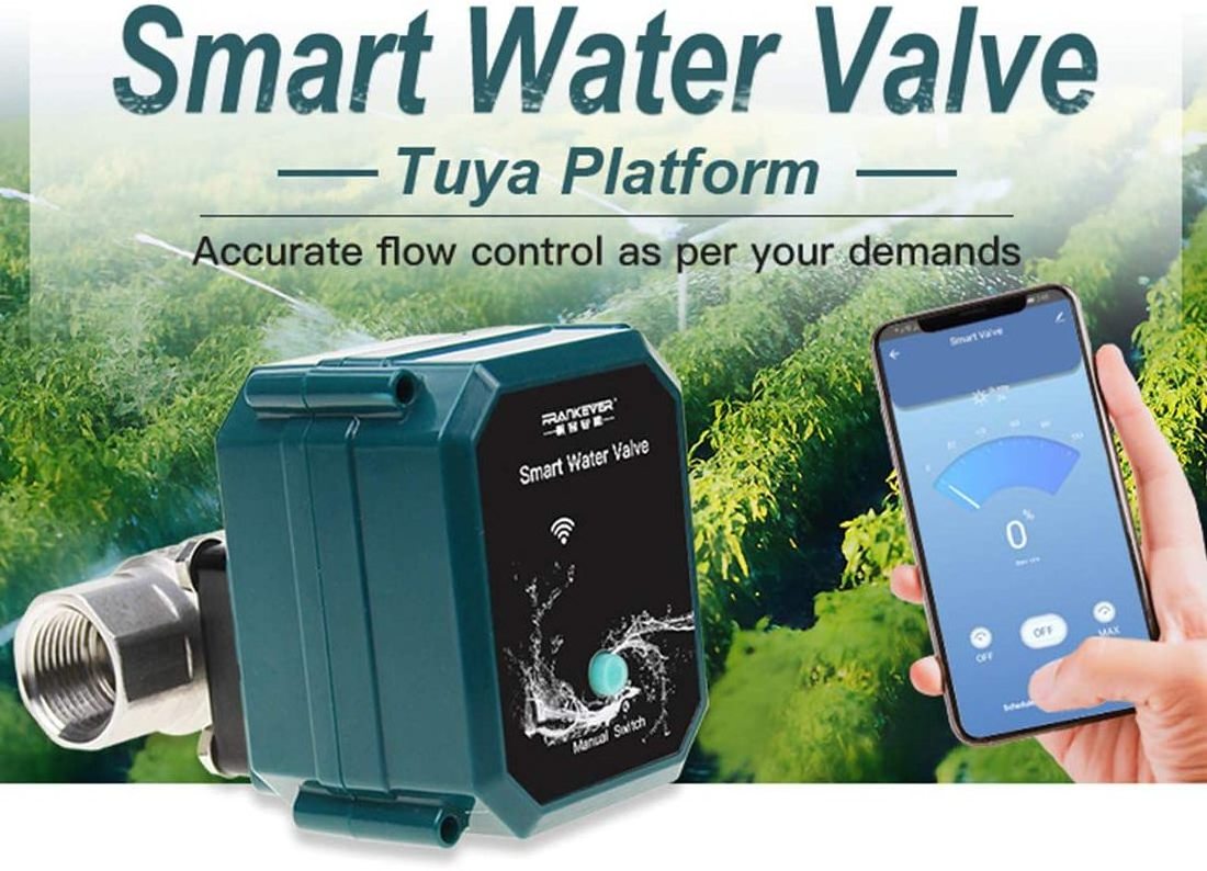 Tuya APP WiFi ZigBee Control automatic Water shut off Valve Controller Stainless Steel Brass BSP NPT intelligent Smart Valve