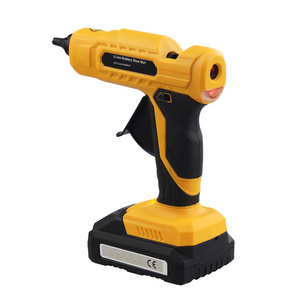 Customized Handheld 20V Max lithium battery powered rechargeable cordless hot melt glue gun kit with 30 0.27" Glue Sticks