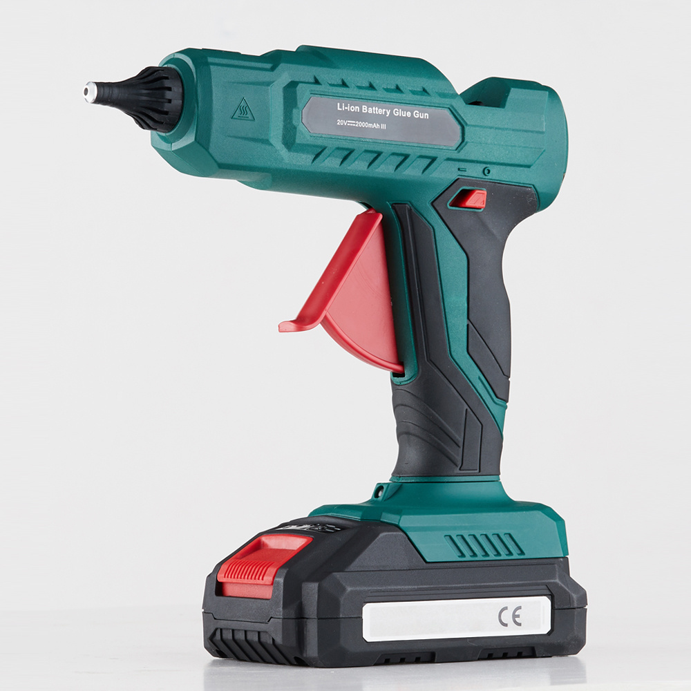 Handheld 20V Silicone lithium battery powered cordless heat glue gun machine rechargeable lithium battery hot melt glue gun