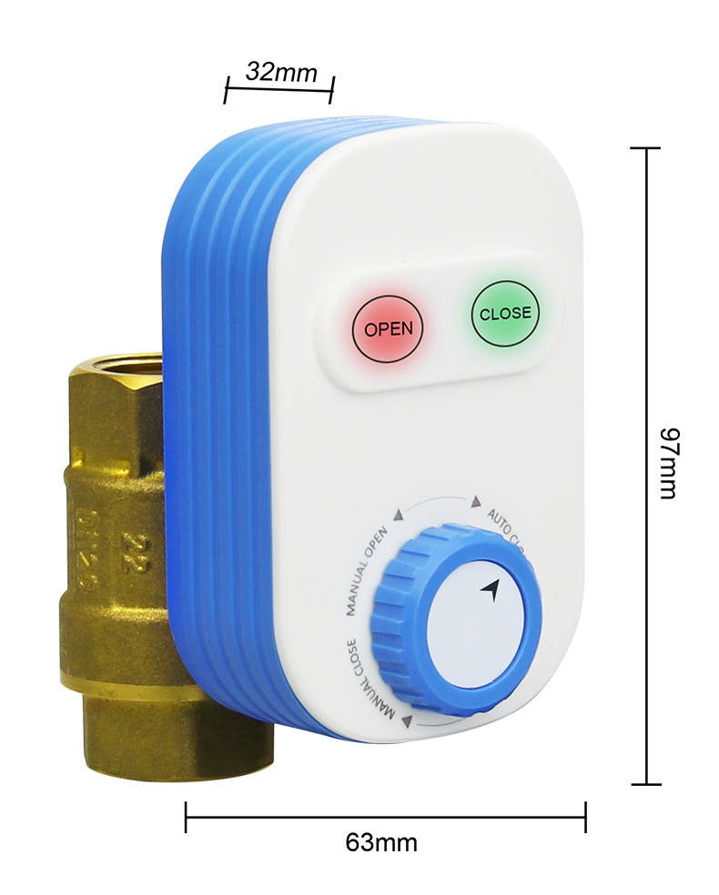 Tuya Wifi Smart Water Shut off Valve Controller Mini Size Emergency Manual Control for Garden Lawn Farm Irrigation