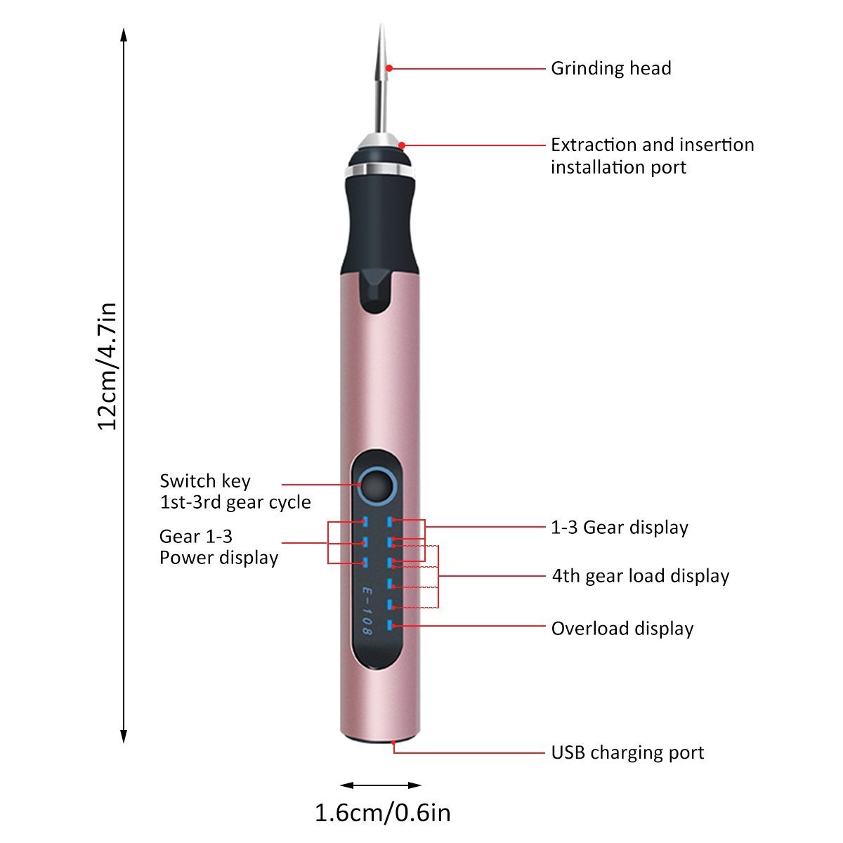 USB Rechargeable Portable cordless electric mini polish drill grinder engraving pen for Jewelry Metal Glass Wood Stone