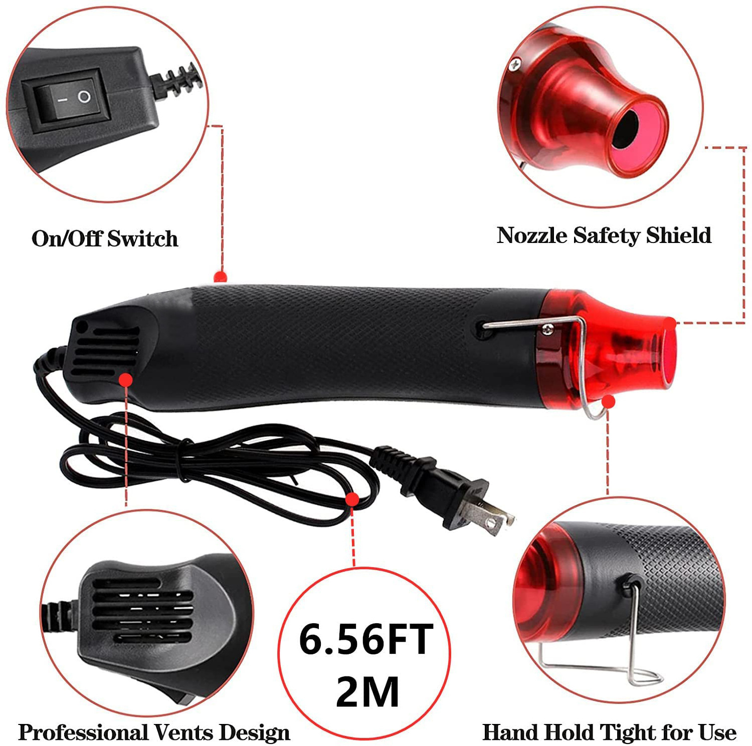 Multicolor Dual Temperature Portable Electronic DIY Crafts 300W 220V Electric Hot Air Mini Heat blower shrink Gun