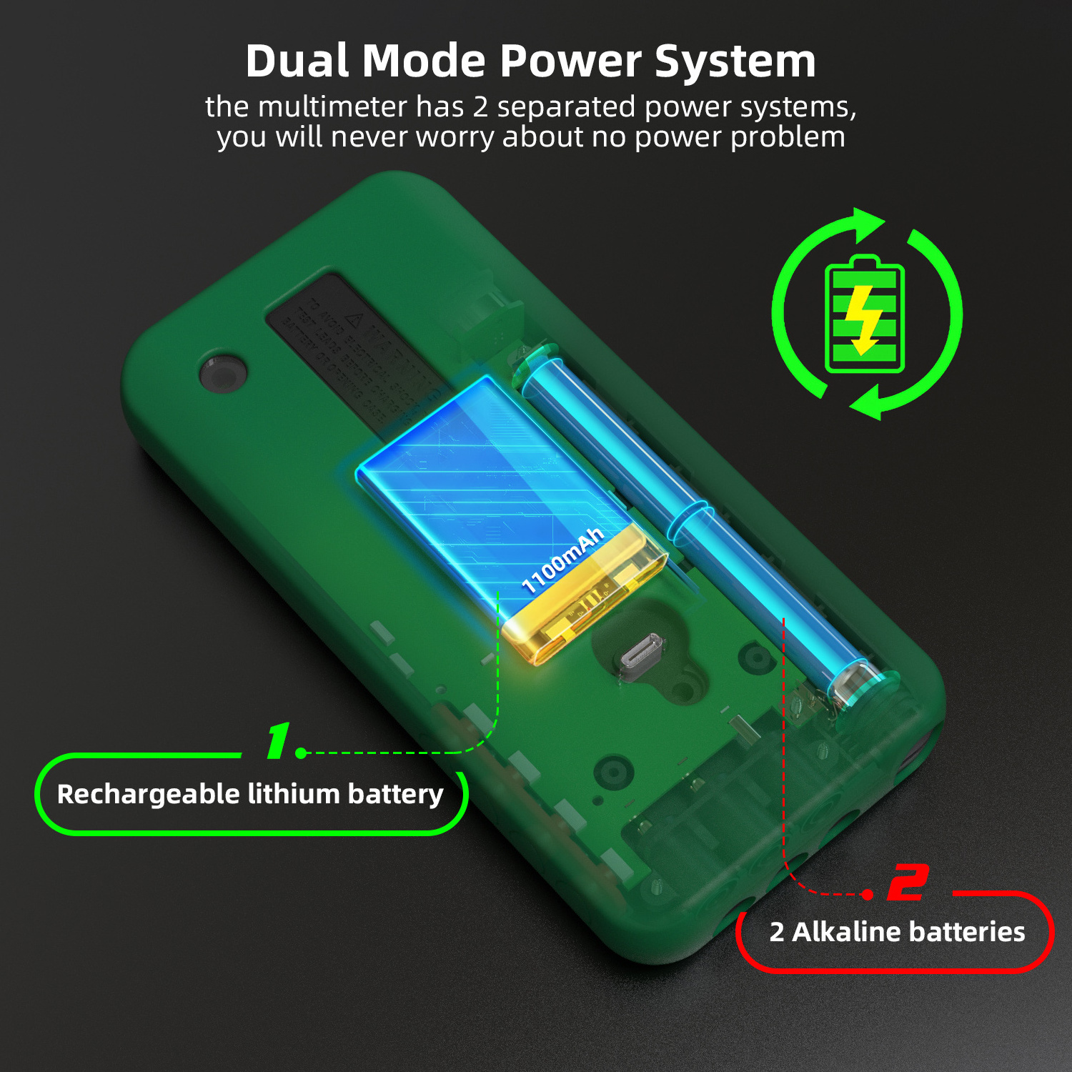 S30 B SIDE Digital Smart Multimeter 9999 T-RMS DC AC Voltage Current 15V Diode Capacitor Ohm NCV USB Rechargeable Tester