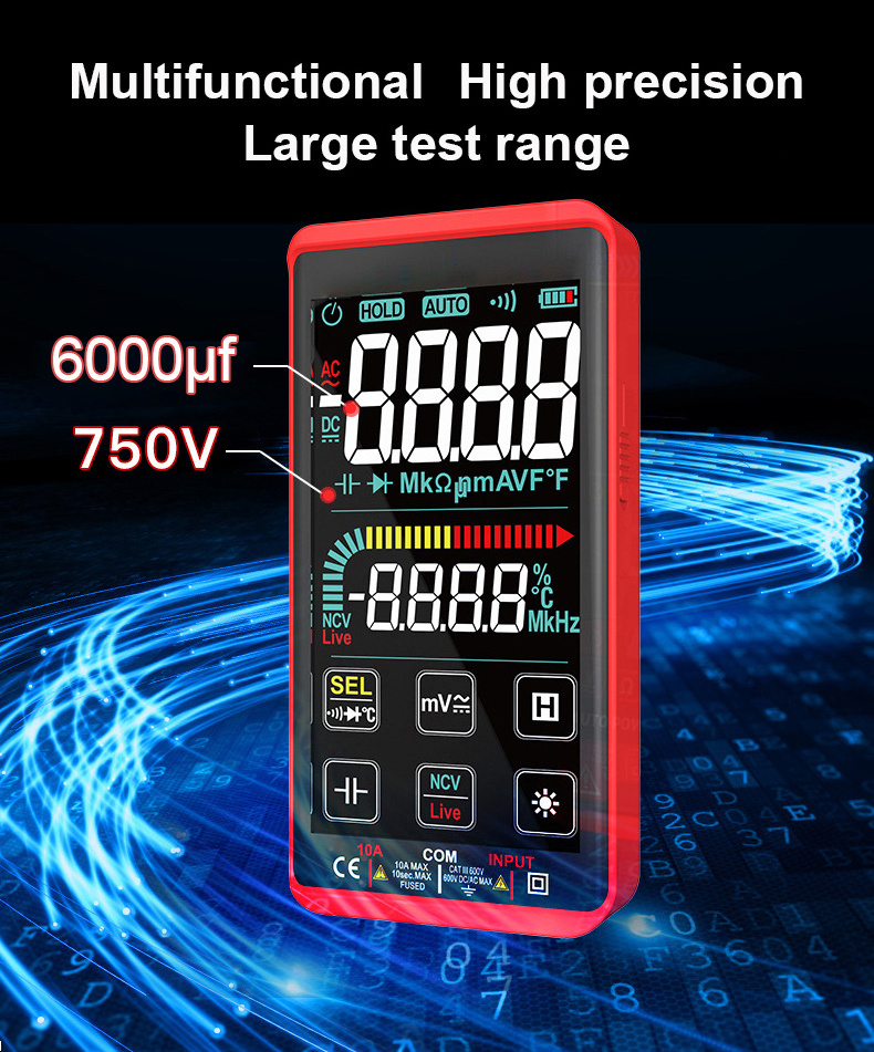 FS8233PRO Best Touch Screen Rechargeable Digital Smart Multimeter with Large LCD Full Color Screen