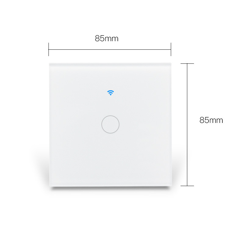 Smart Life Tuya App Control Wifi Light Switch EU 86mm 1/2/3 gang Glass Touch Screen Panel Wi-Fi Wall Light Smart Switches