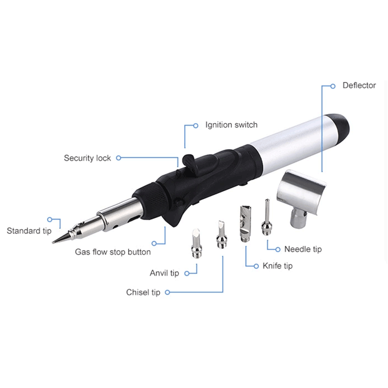 multifunction mini cordless welding torch butane wireless gas soldering iron pen kit set 6 in 1 10 in 1