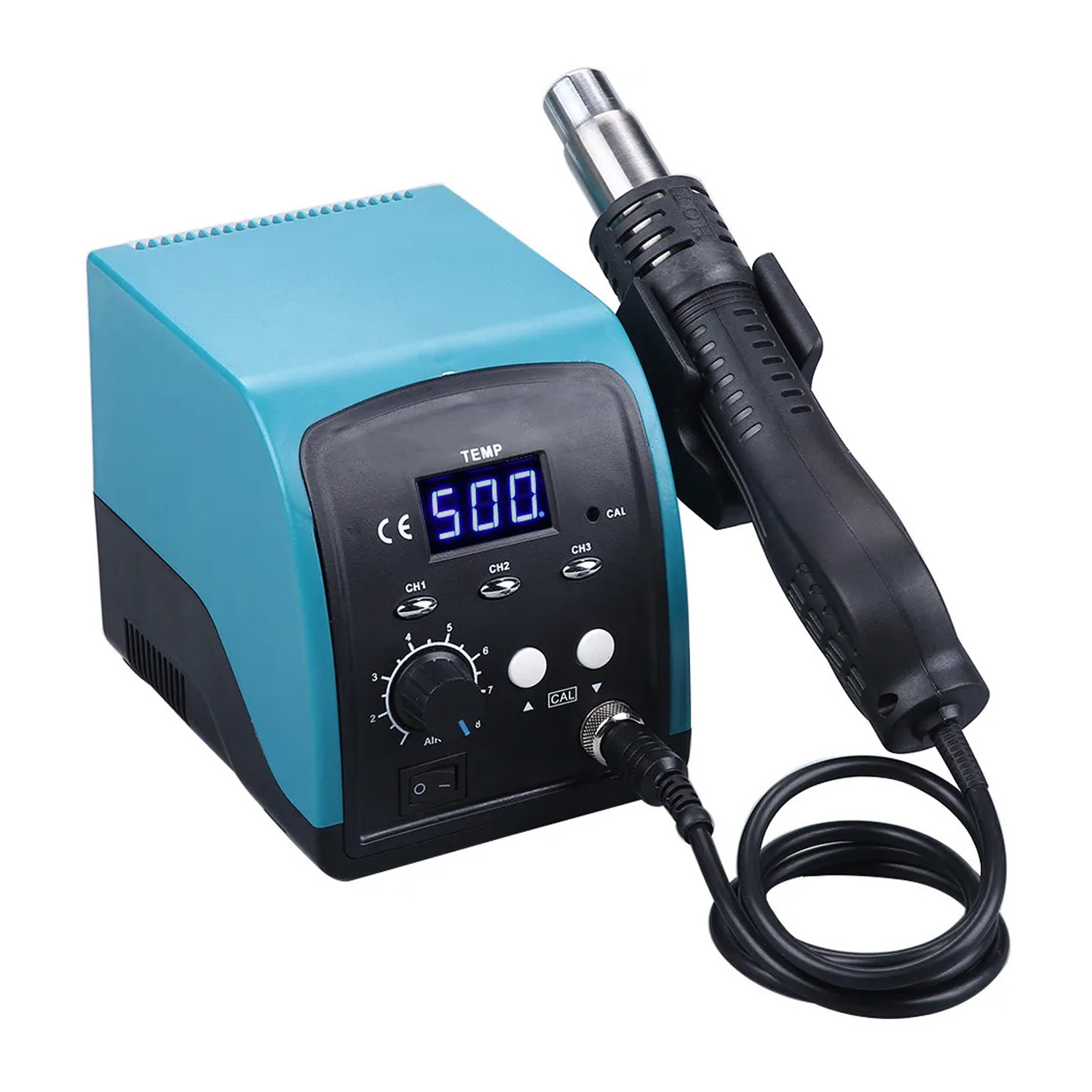 858D 750w led digital display rework desoldering station soldering hot air gun with mobile phone repairing station