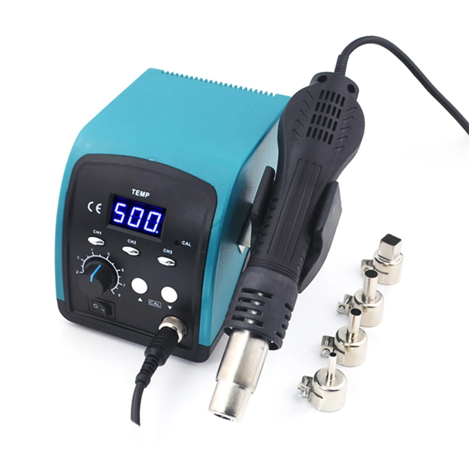 858D 750w led digital display rework desoldering station soldering hot air gun with mobile phone repairing station