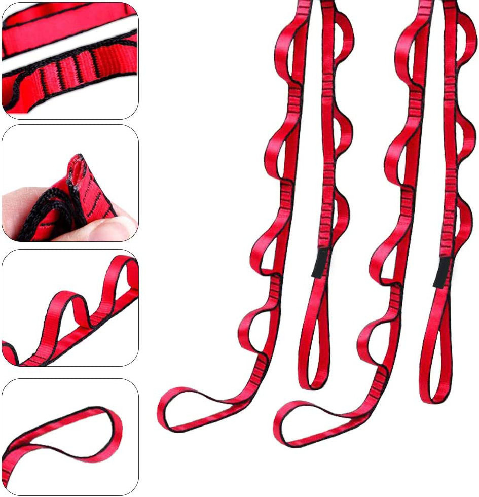 BSCI factory Adjustable Nylon Climbing Sling Fitness Yoga Hammock Extension Strap Daisy Chain