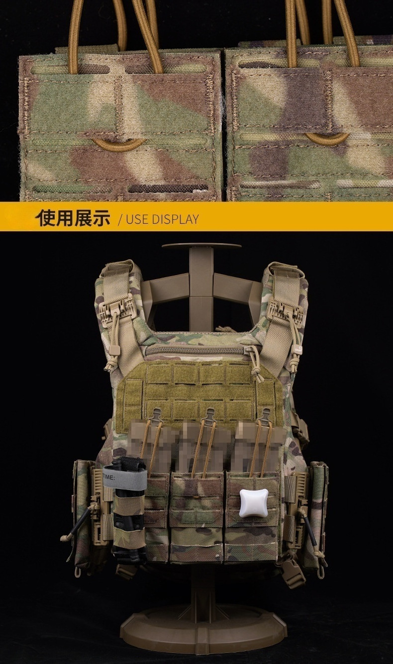 BSCI factory OEM custom logo kangroo stacker nylon vest hanging single double triple mag pouch holster