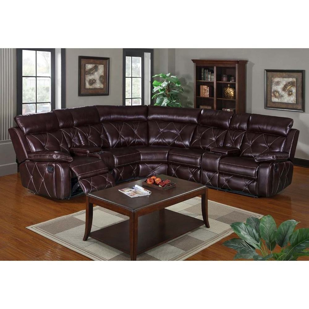 Modern Leather 5 Seater Recliner Sofa L-Shaped Sectional Sofa Set Living Room Furniture Sofa For Living Room