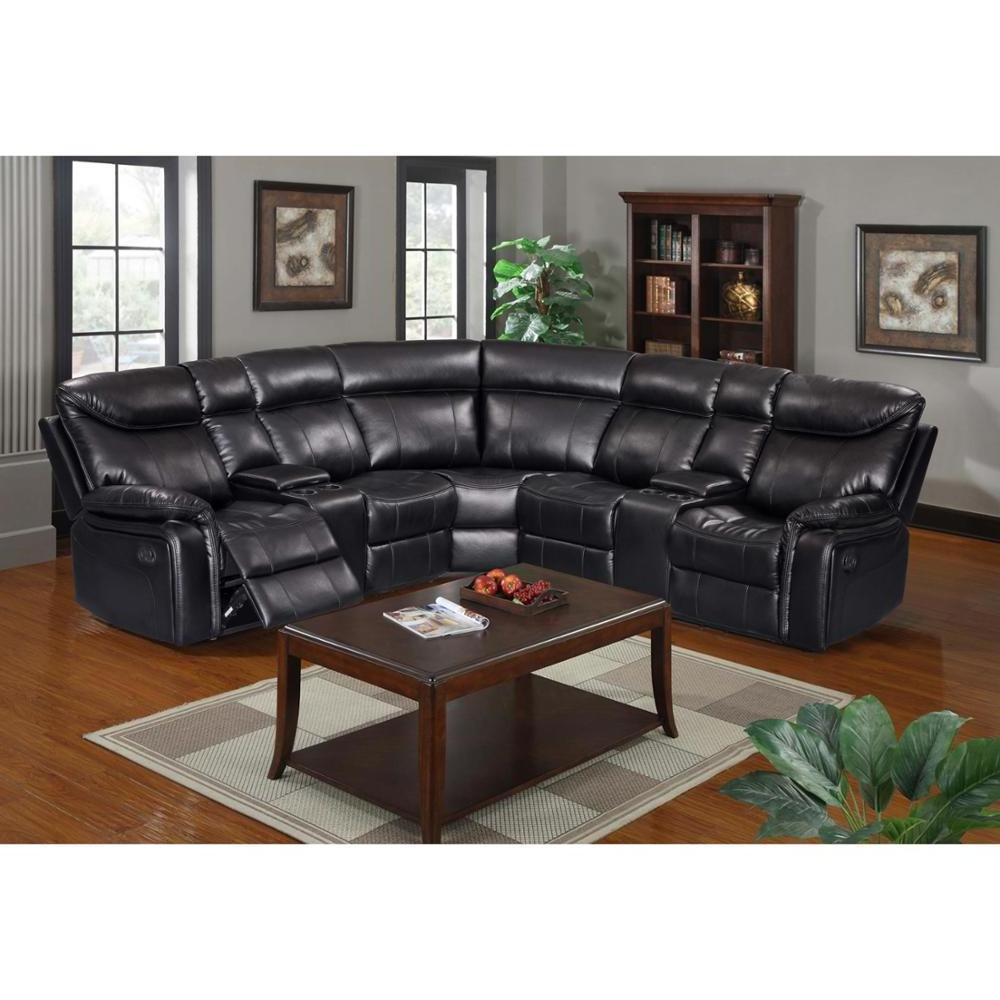 High quality modern design genuine leather curved sectional reclining living room recliner sofa sets