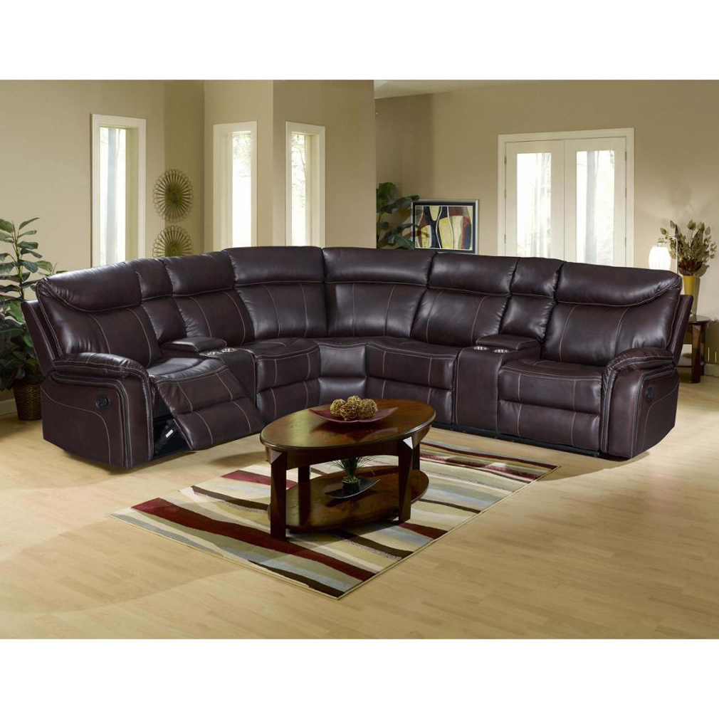 High quality modern design genuine leather curved sectional reclining living room recliner sofa sets