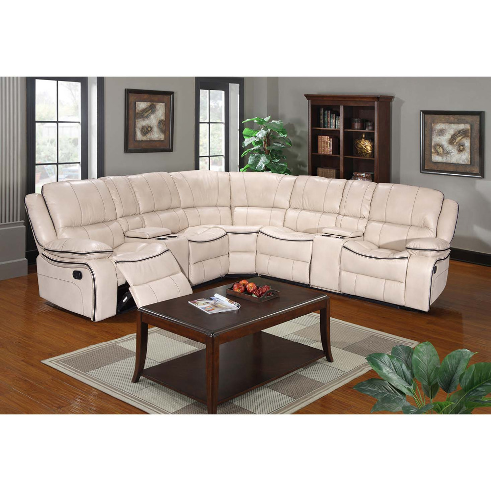 High quality modern design genuine leather curved sectional reclining living room recliner sofa sets