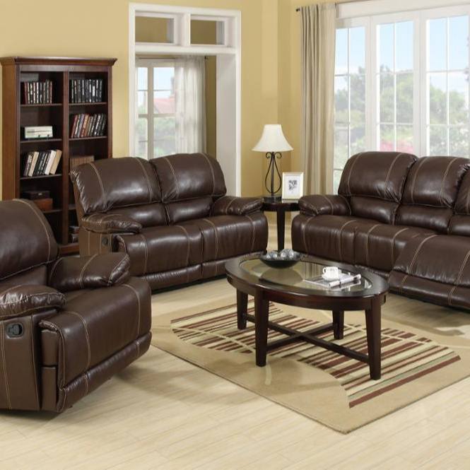 Cheap decoro PU leather/ genuine leather sofas recliner set modern factory prices