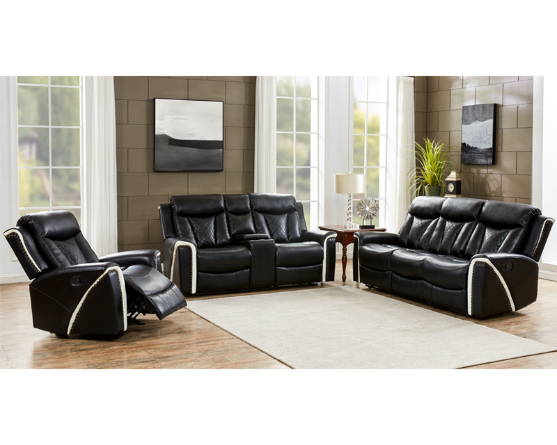 New Arrival Latest Low Price Brown Soft Leather Recliner Sofa Set