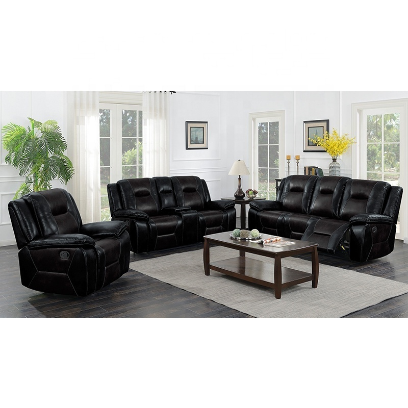 Factory Cheap Price Recliner Sofa Set Loveseat With Storage Console And Cup Holder Leisure Recliner Sofa