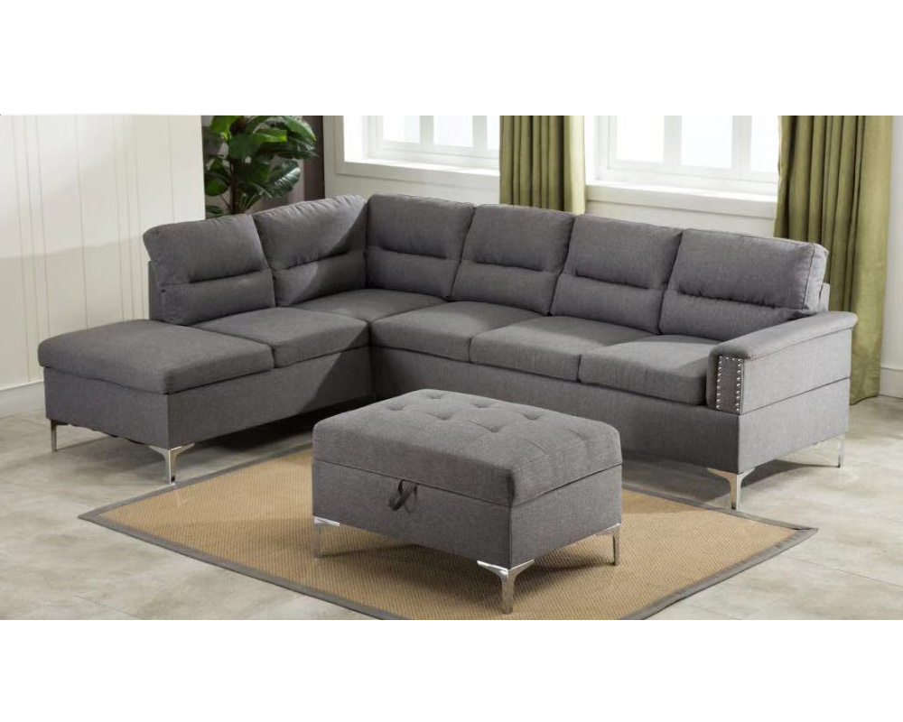 2021 new model l shaped sofa living room corner sectional   wholesale sofa with ottoman American  European style sofa