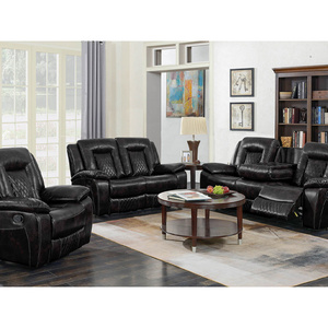 Latest style living room air leather sofa set 1+2+3 seater home theatre recliner cinema chair