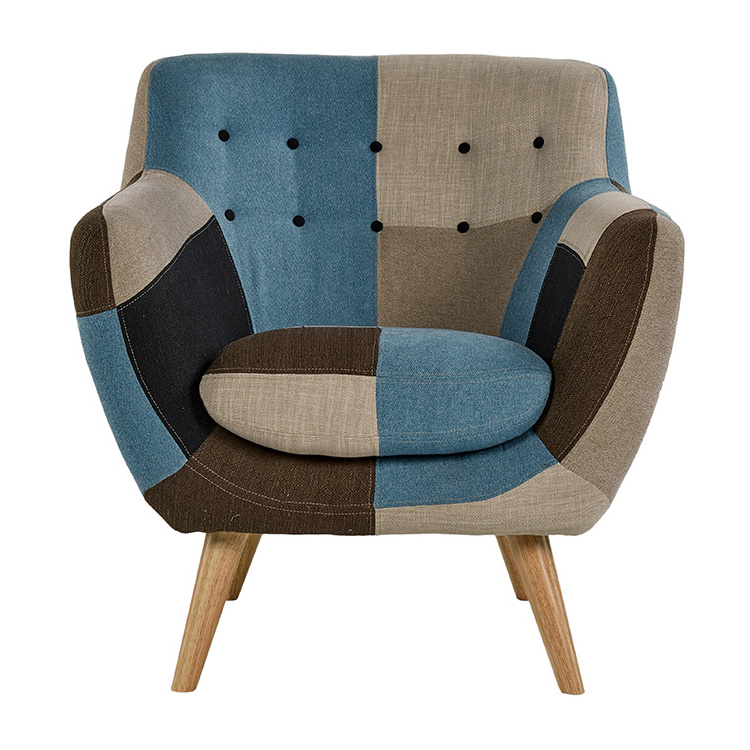 Modern furniture durable fabric accent chair living room classic style high quality office chair with wood