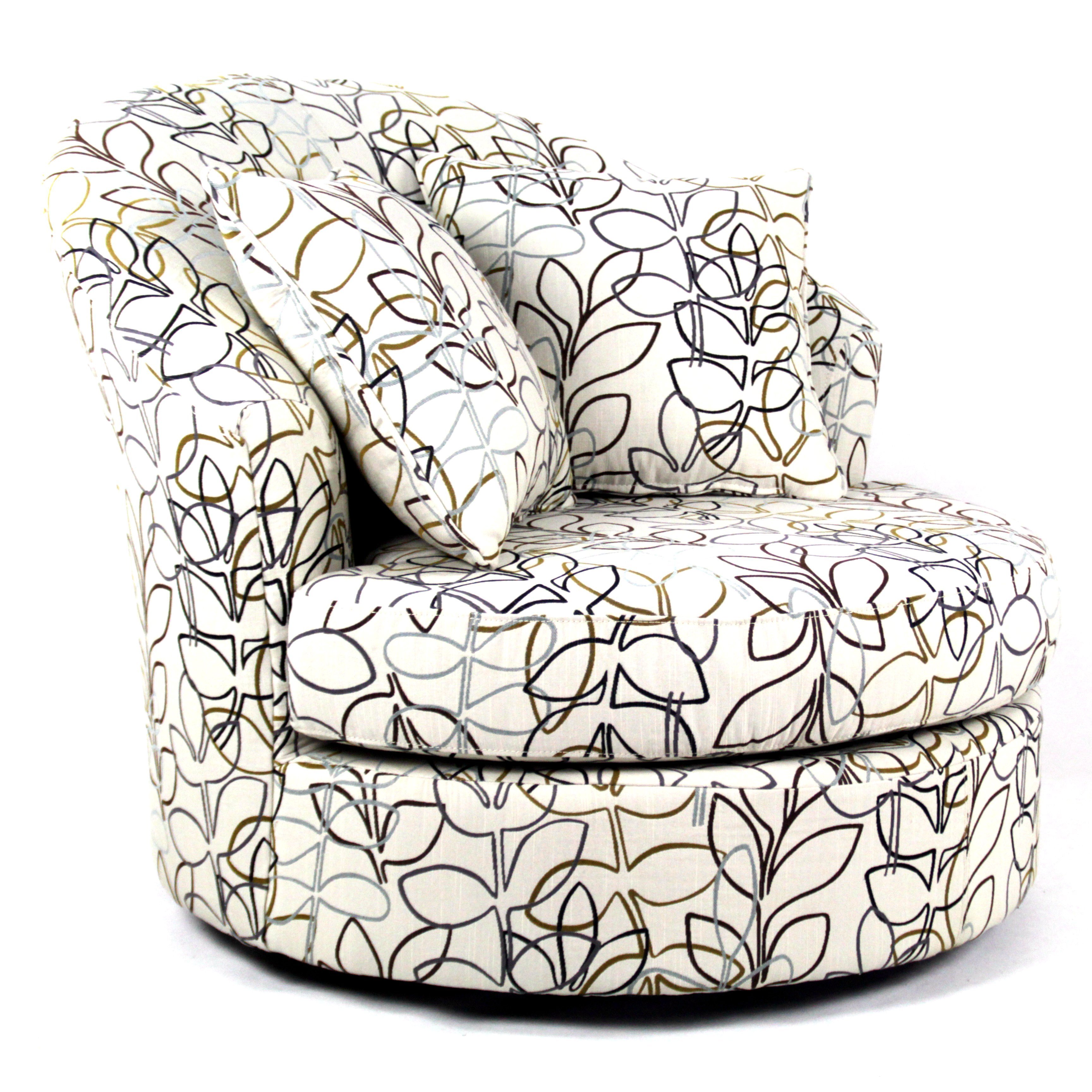 Lounge Round Back Chair Sofa For Livingroom Decorated with pillows