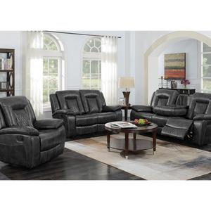 New Arrival Latest Low Price Brown Soft Leather Recliner Sofa Set