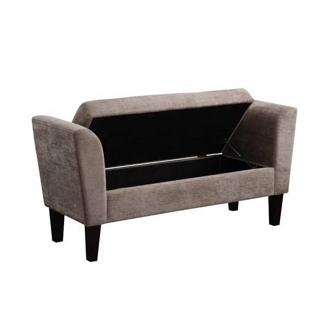 Classic Linen Fabric 2 Seater Modern bench&ottoman Sofa