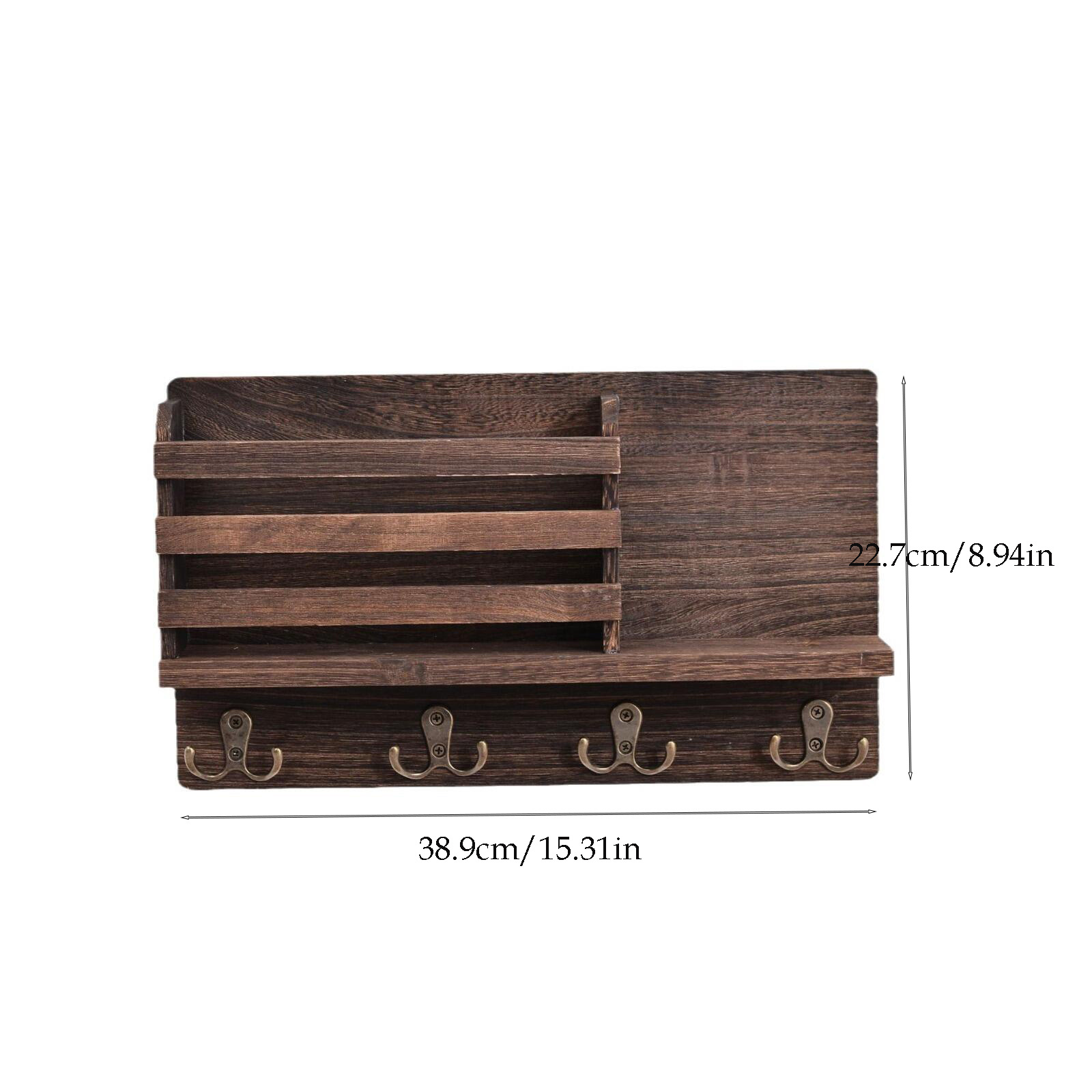 Wooden Home Multi-Purpose Wall Key Storage Rack, Foyer Wall Mounted Mail and Letter Storage Rack, Small Item Wall Hanging Rack