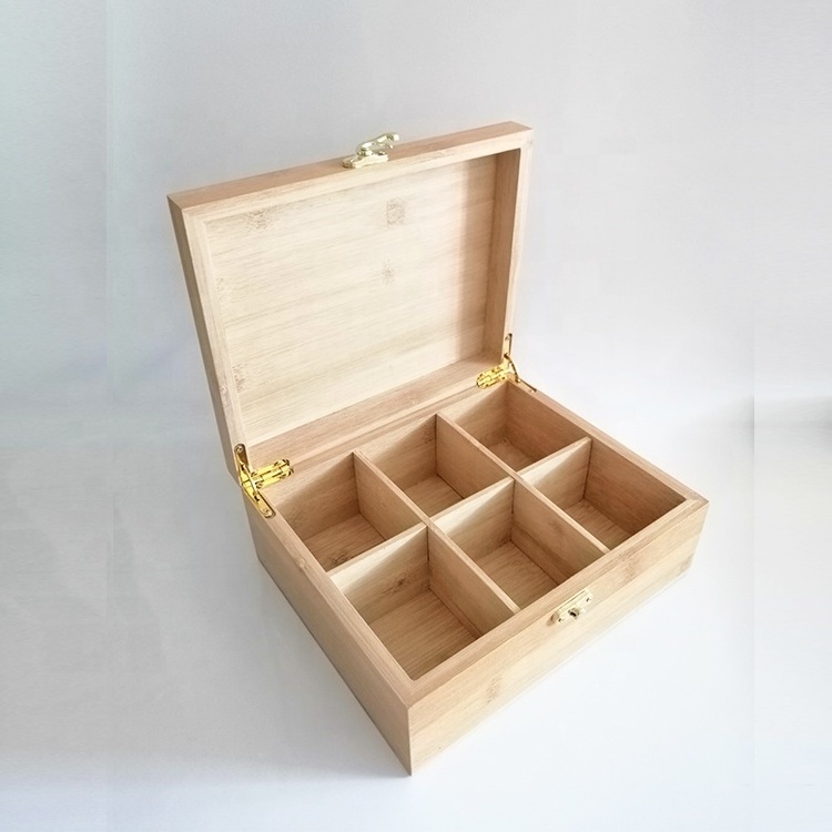 FH Biz Custom Wooden Brand Bamboo Tea Box Storage Gift Box Packaging