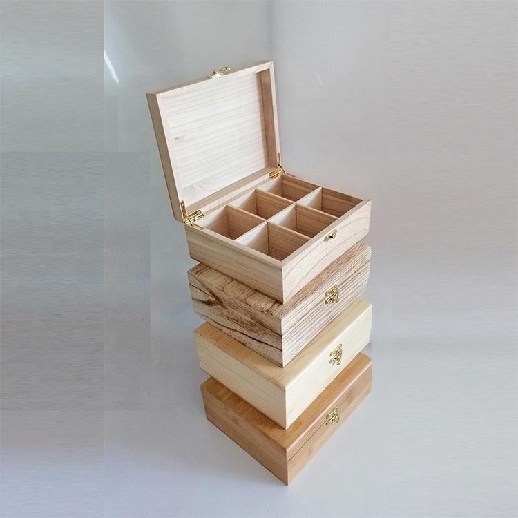 FH Biz Custom Wooden Brand Bamboo Tea Box Storage Gift Box Packaging