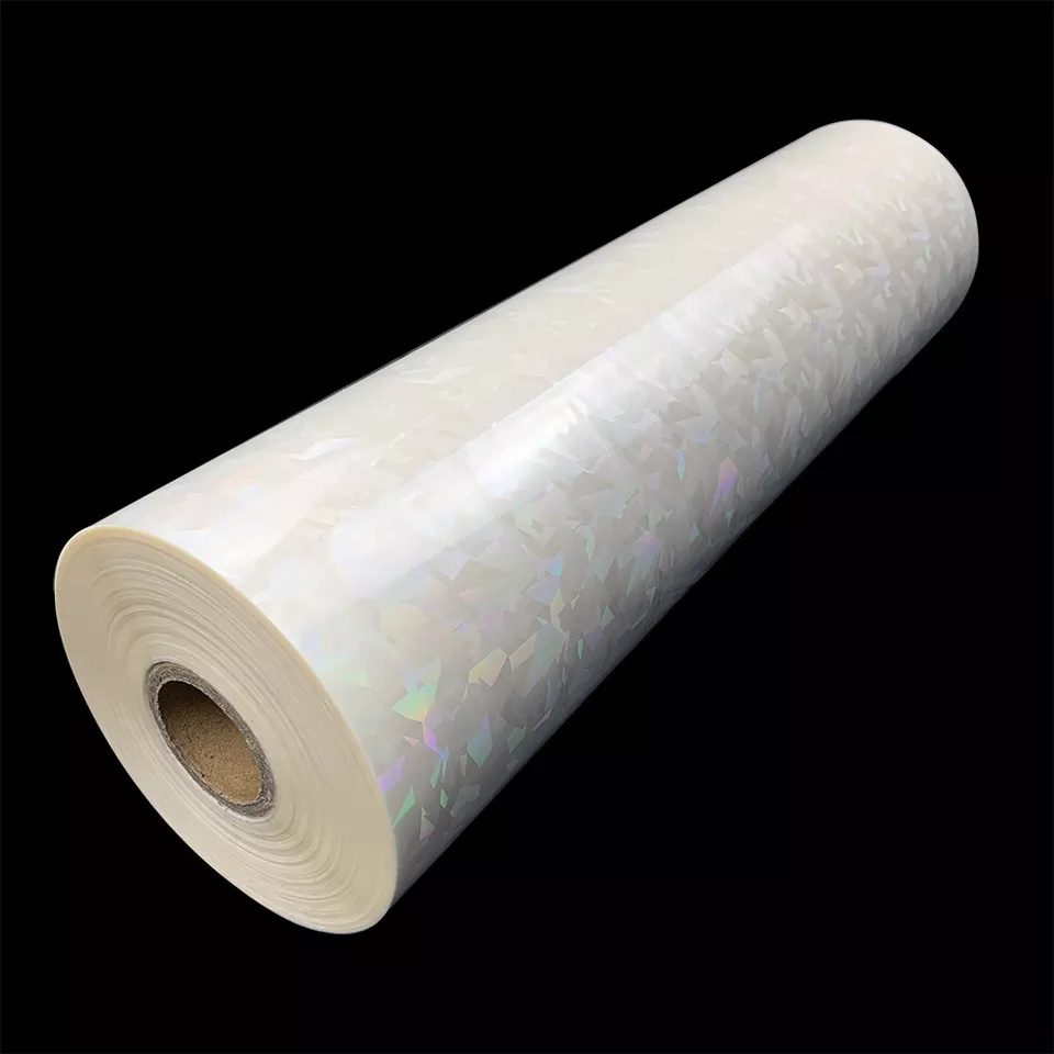 Holographic rainbow film for lamination 3d effect glossy self adhesive film cold laminating