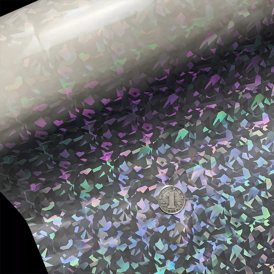 Holographic rainbow film for lamination 3d effect glossy self adhesive film cold laminating