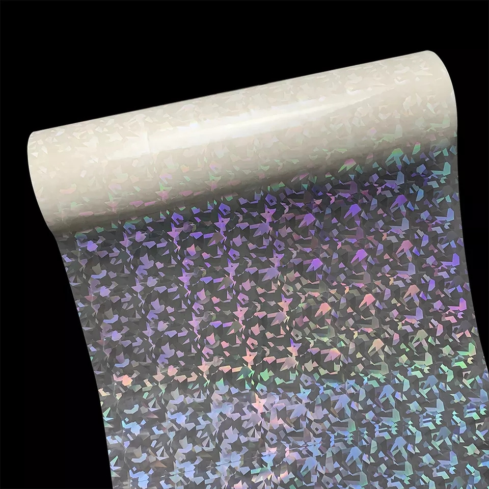 Holographic rainbow film for lamination 3d effect glossy self adhesive film cold laminating